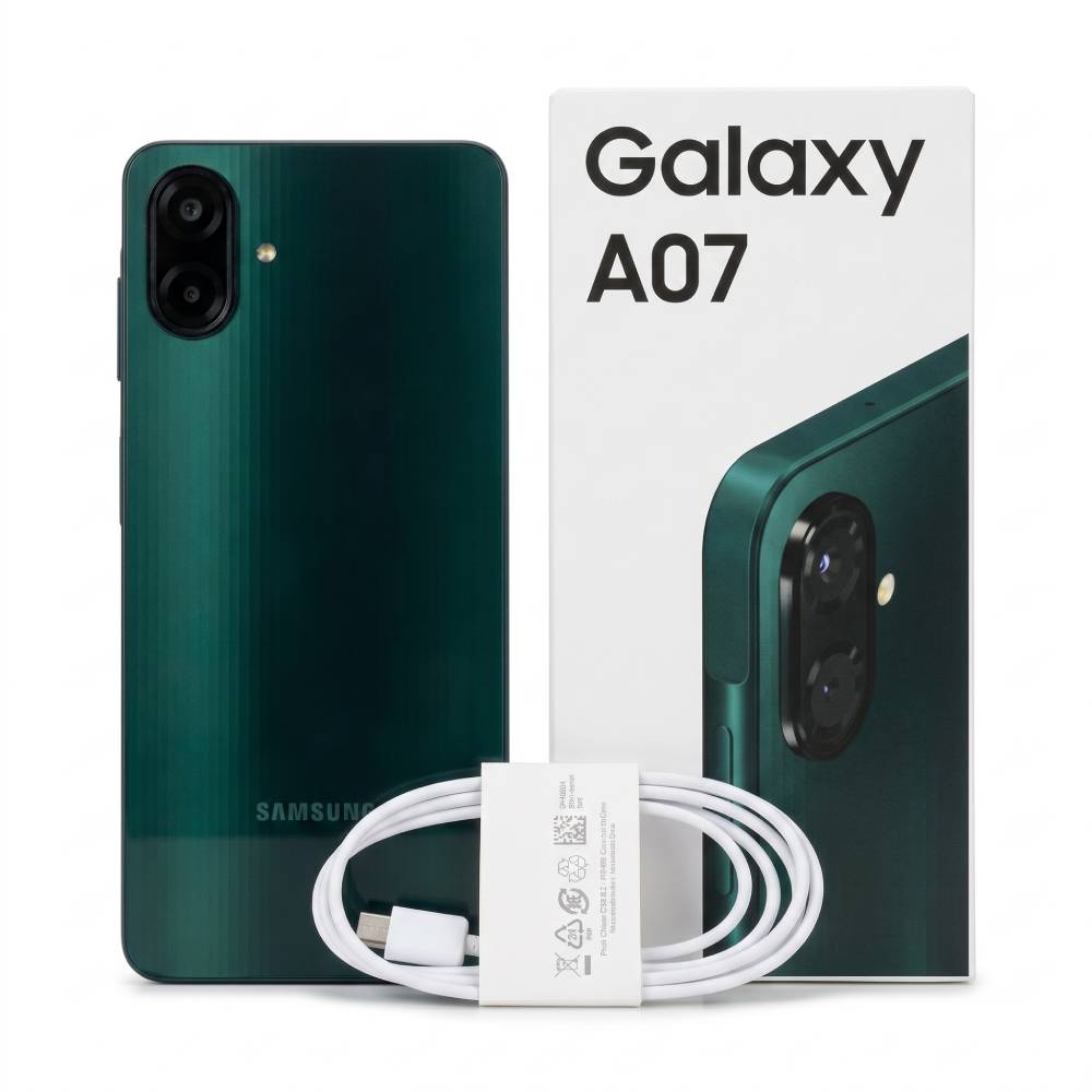 Smartphone Samsung Galaxy A07, 128GB, 4GB RAM + RAM Plus até 4GB - Verde