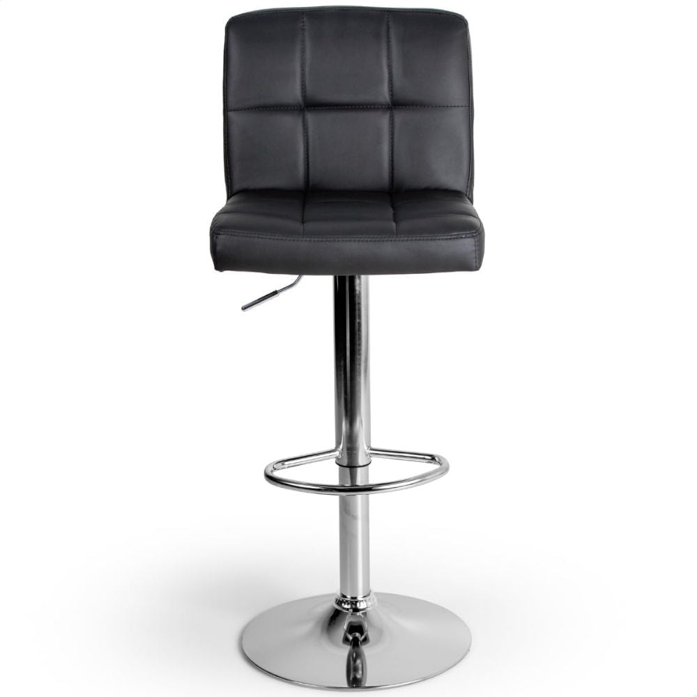 Banqueta Giratória Estofada Gomos Confort P030 Prime Office, Preta/Cromo, Regulagem Altura 61-82cm, Suporte 120kg