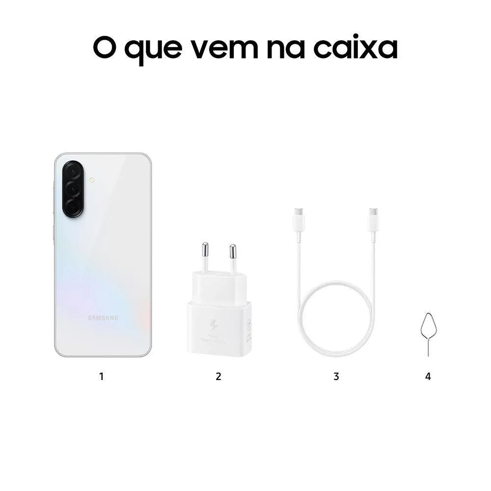 Smartphone Samsung Galaxy A36 5G Branco 128GB, 6GB RAM, Câmera Tripla até 50MP, AMOLED 6.7