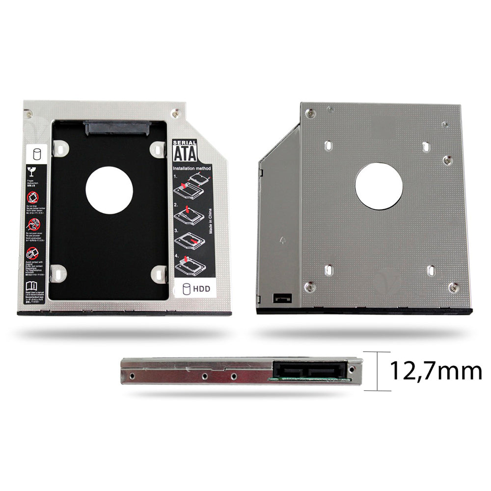 Gaveta Caddy Adaptador Para Segundo HD Notebook ou Ssd 12,7mm- HDCA -S127- Exbom