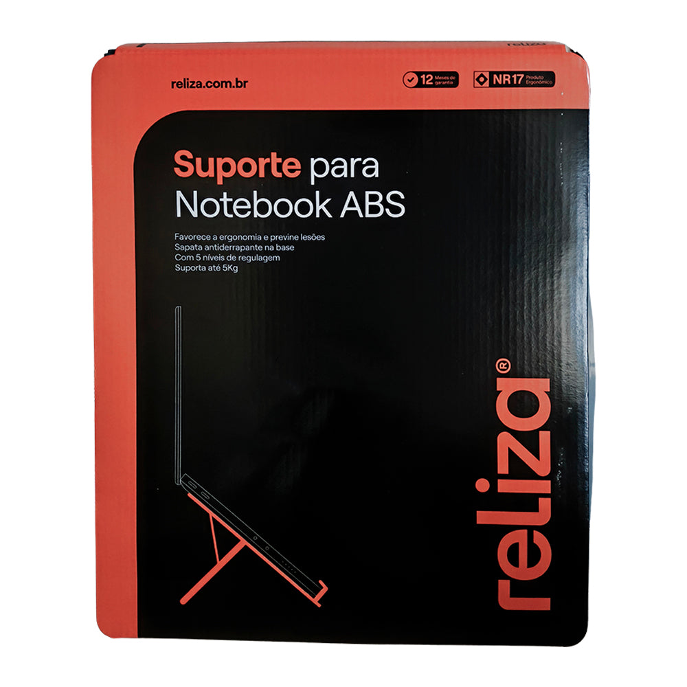 Suporte Para Notebook Ergonômico Ajustável, Reliza, Conforto e Estabilidade - Prata