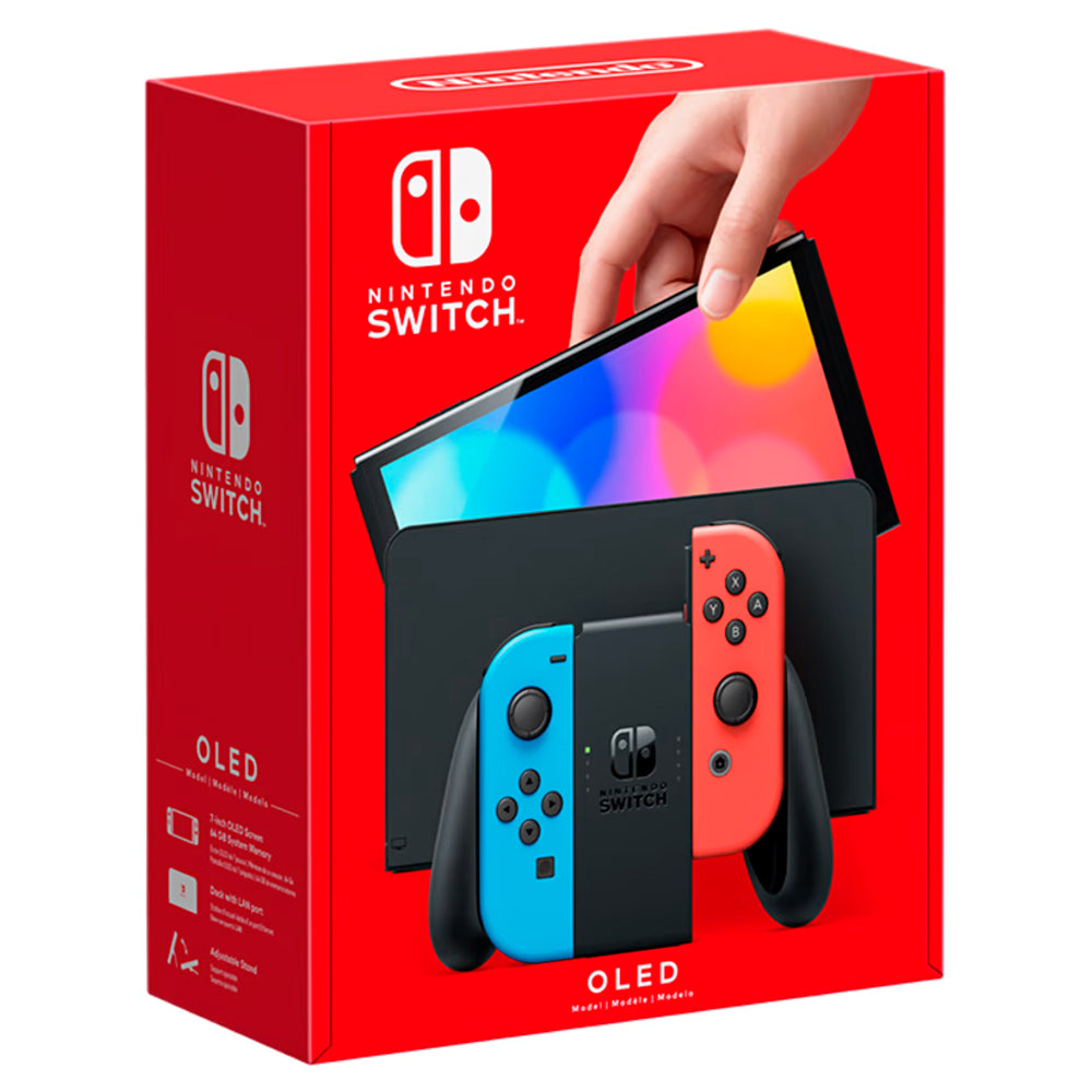 Console Nintendo Switch OLED, 64GB, Com Joy-Con, Vermelho e Azul Neon, HEG-S-KABAA
