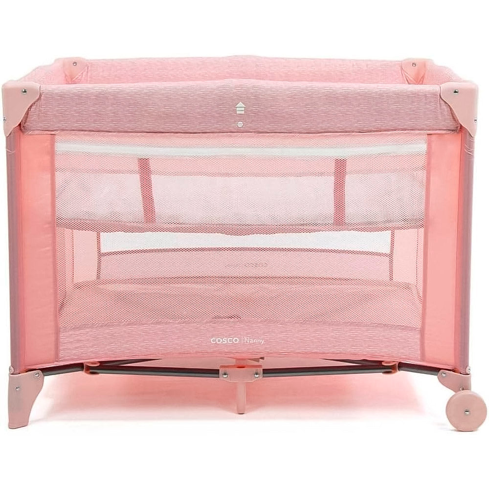 Berço Portátil Cosco Kids, Berço Nanny, de 0 a 18kg, Rosa Rajado
