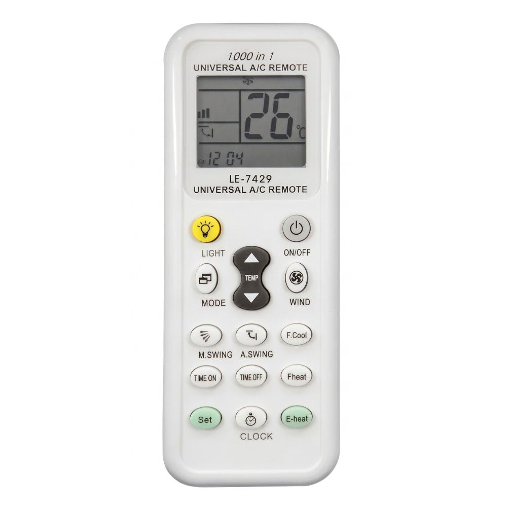 Controle Remoto Universal Para Ar-Condicionado Lelong LE-7429 com Display LCD