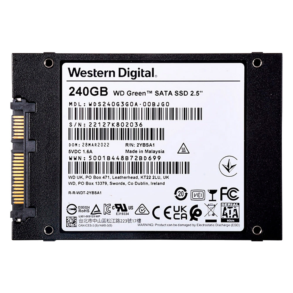 SSD Western Digital 240 GB WD Green, SATA, Leitura: 545MB/s e Gravação: 430MB/s - WDS240G3G0A