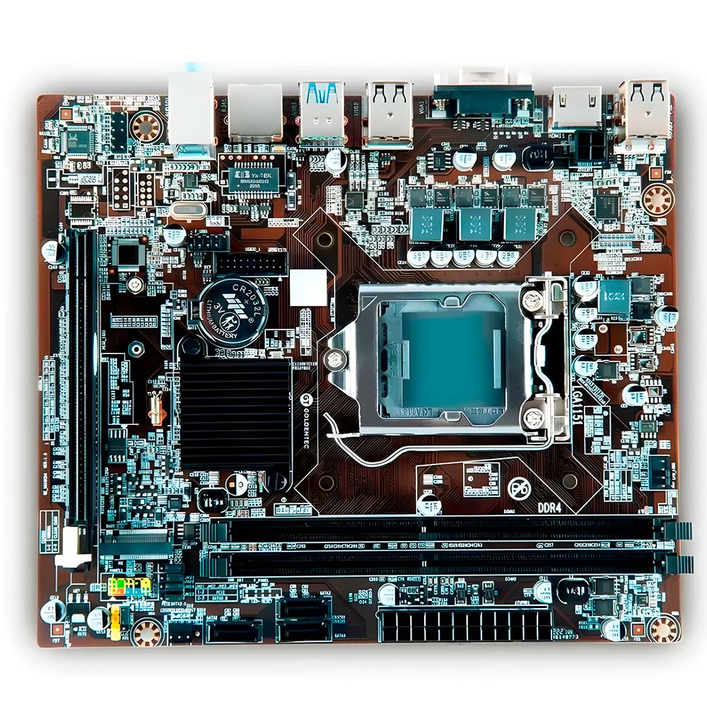 Placa Mãe Soquete 1151 H310C DDR4, Com Slot M.2 NVMe, PCI Express, HDMI e Rede Gigabit, Goldentec - GT-H310C-M.2