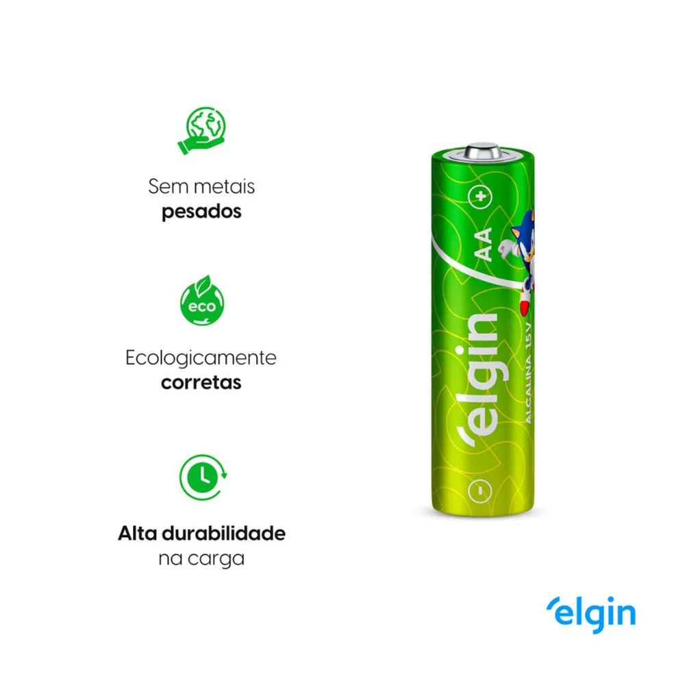 Pilha Alcalina AA Comum Elgin Shrink - Unidade (ELE000000082429)
