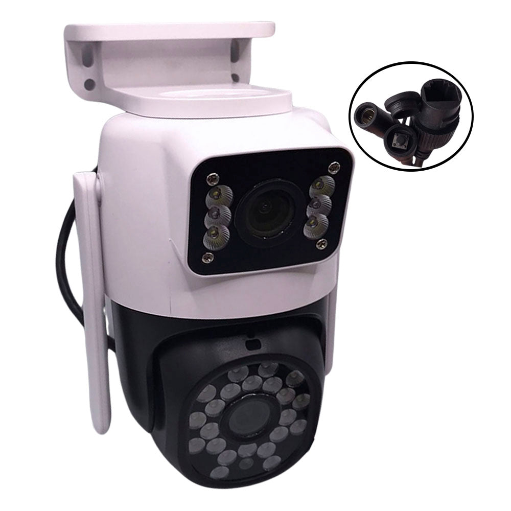 Câmera De Segurança Dupla IP Wi-Fi, Giratória, Visão Noturna, P2P, BD-JQ968AH, Detecção Facial, Youosee, 4MP, 12V/2A 3.6