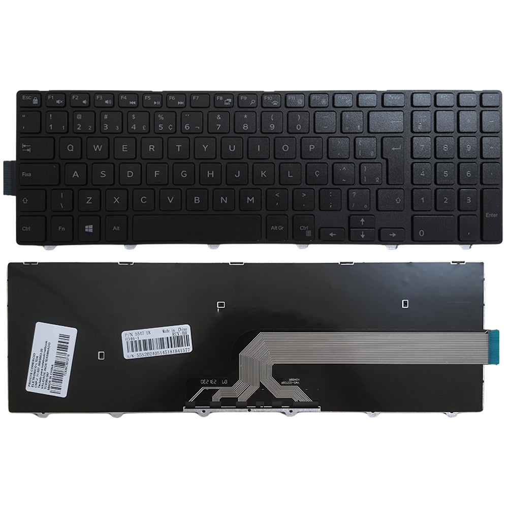 Teclado Notebook Dell Inspiron 15-5000 Series, L15-5547, L15-3542, Frame, Alfanumérico, Preto