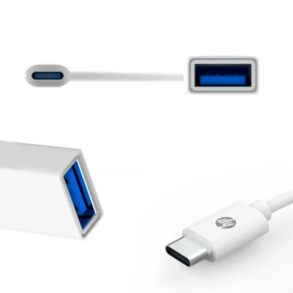 Cabo Adaptador OTG USB para USB-C HP DHC-TC105 Suporte para transmissão de dados de 5Gbps/s, Branco
