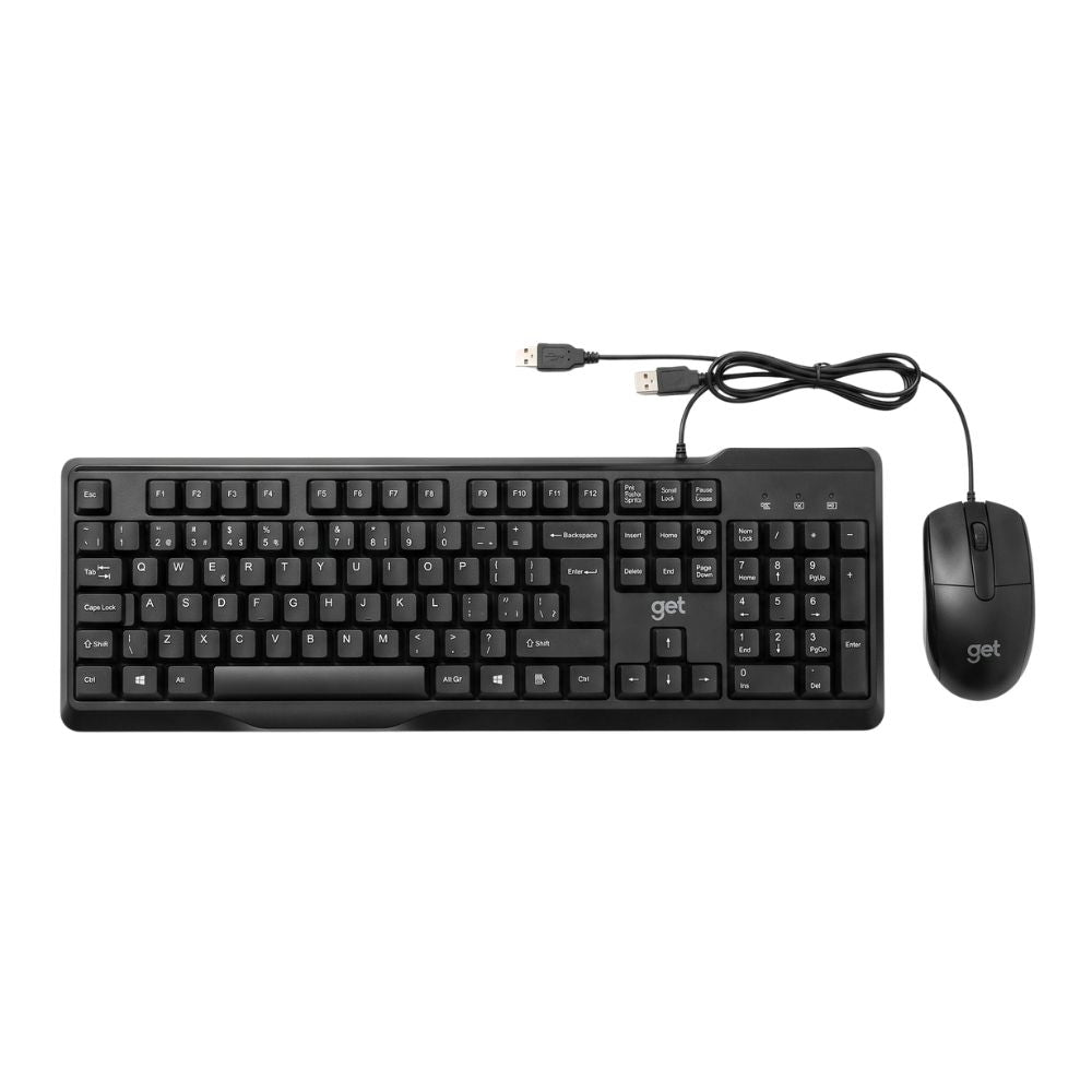 Kit Teclado e Mouse GET Elegance USB com Fio - Preto
