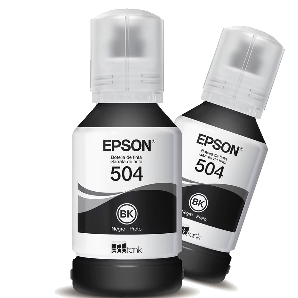 Refil de Tinta Epson Preto 504 Original T504 127ml Para Ecotank L4150 / L4160 / L4260 / L6171 / L6161 Na Caixa