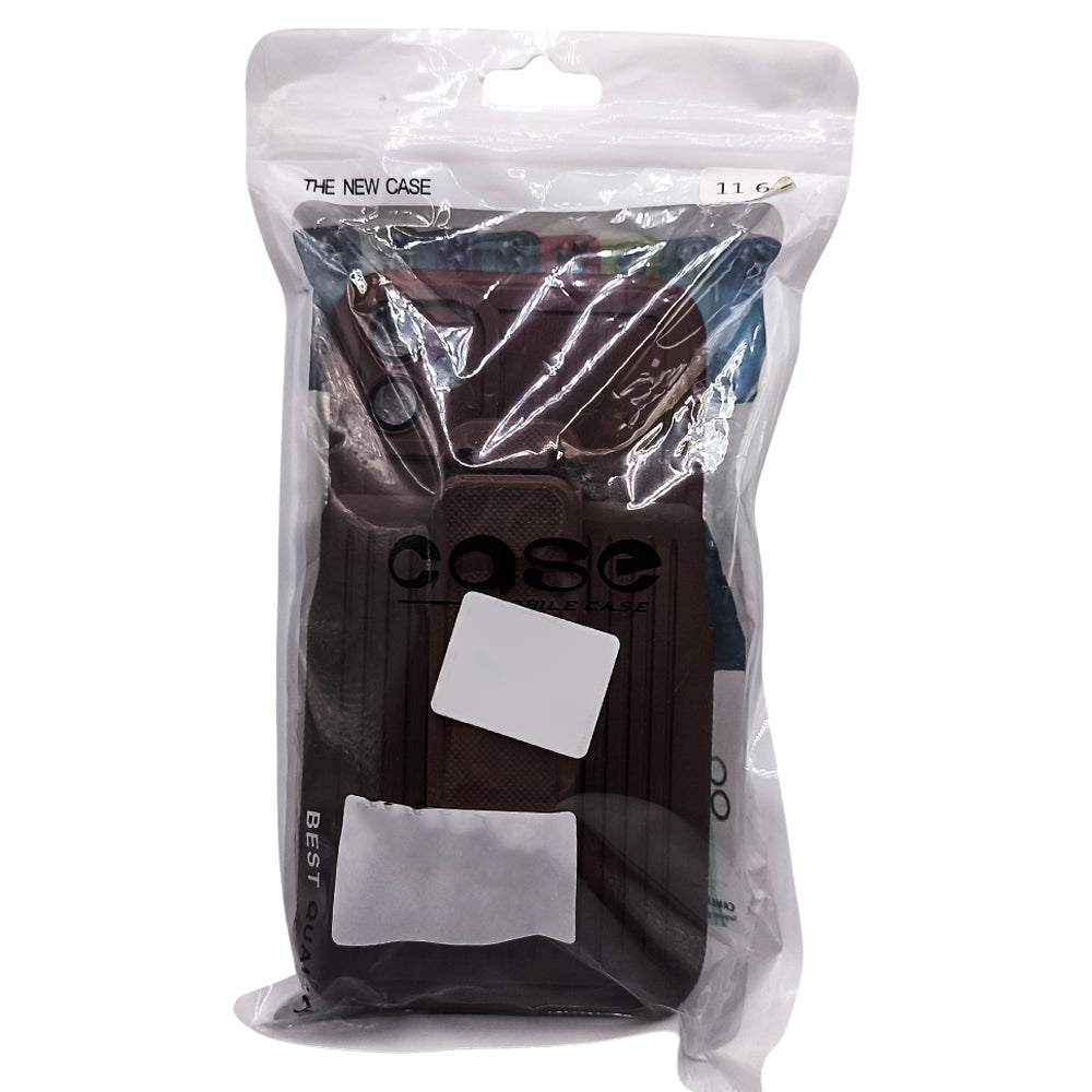 Capa Resistente Para iPhone 11, Com Suporte Clip, Anti-Impacto, Marrom