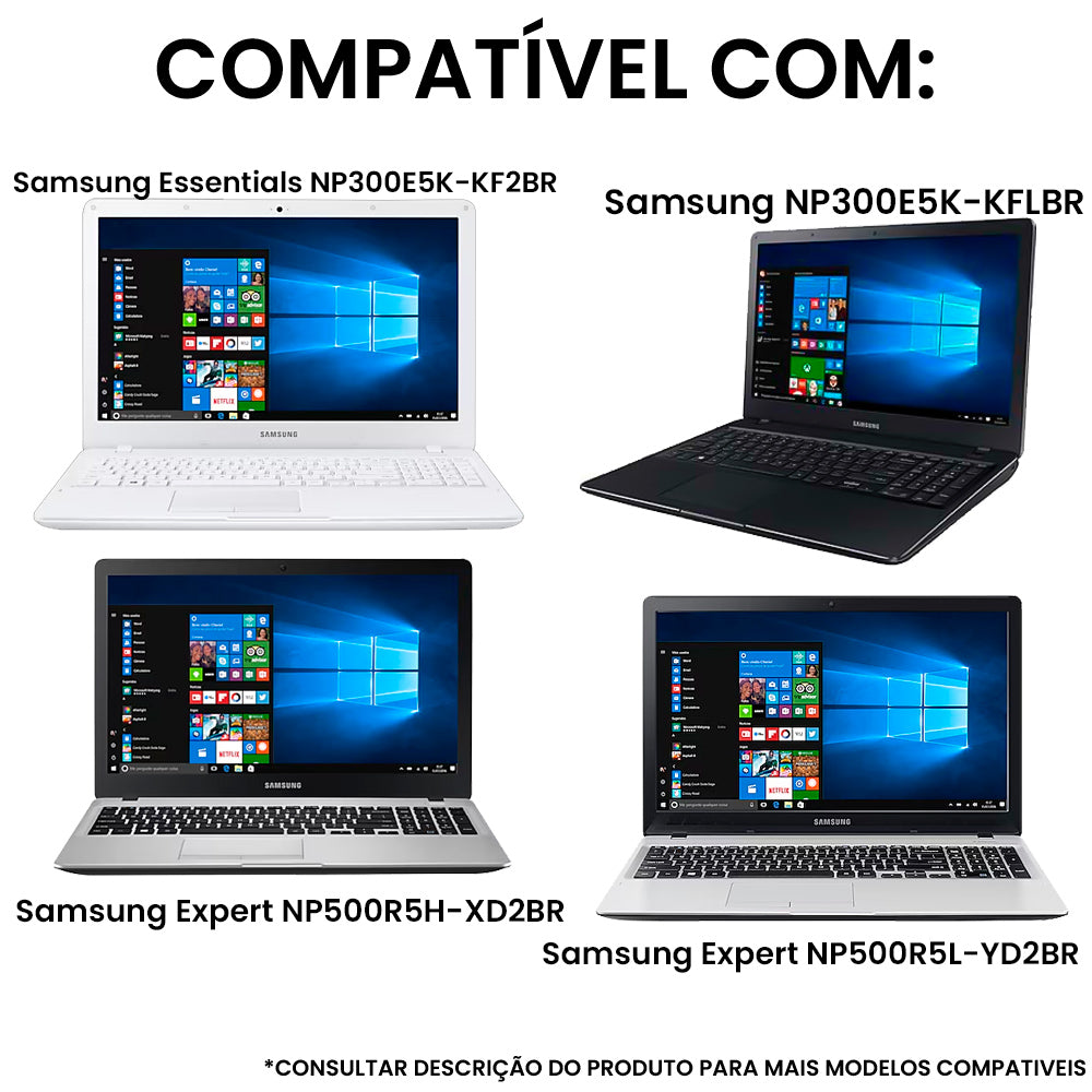 Teclado Para Notebook Compativel Com Samsung NP300E5K Expert X41 - Preto