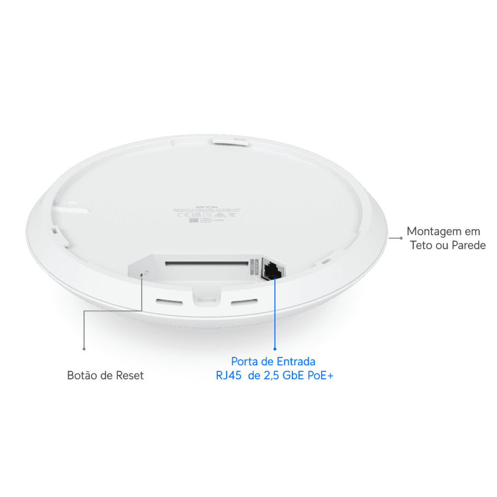 Acess Point Ubiquiti U7-Pro Tri-Band 2.4GHz (Até 688 Mbps) / 5GHz (Até 4300 Mbps) / 6GHz (Até 5765 Mbps) PoE+, Sem Fonte