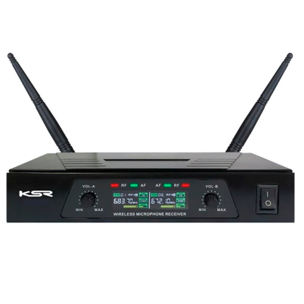 Kit Microfone Headset Sem Fio KSR KT02h + Receptor UHF Com 2 Antenas Com 2 Headset Kt3a e Transmissores