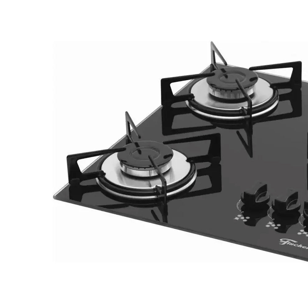 Fogão Cooktop a Gás Fischer 5 Bocas Mesa Vidro Bivolt, 1642-6985