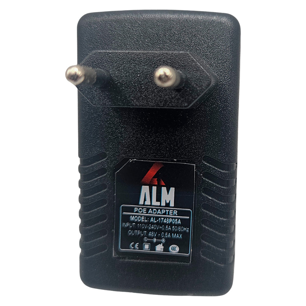 Fonte Injetor POE Ethernet 48V 0.5A, Padrão Passivo, Conector RJ45 ALM - AL-1748P05A