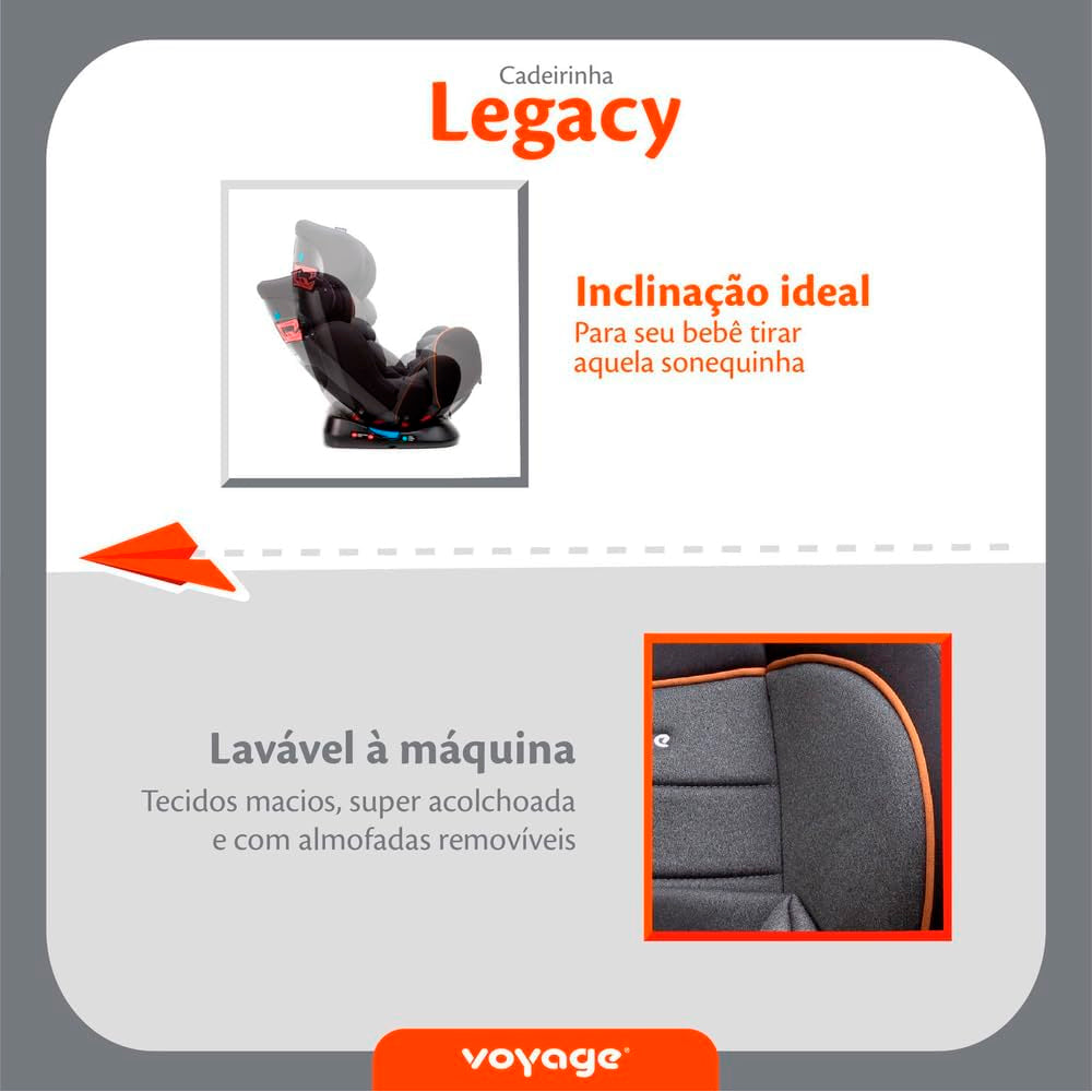 Cadeirinha Legacy Voyage Infantil Para Carro 0-36kg, (Grupos 0+,1,2 e 3) Preta