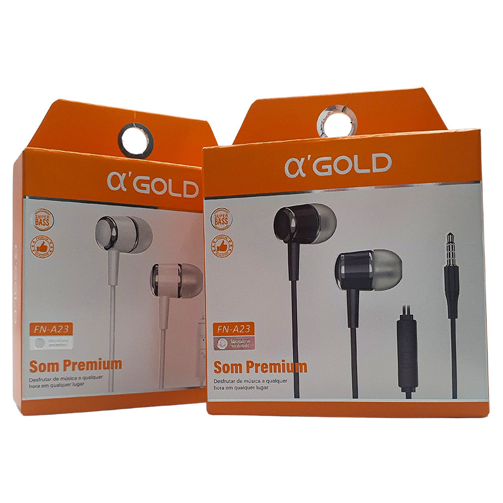 Fone de Ouvido Som Premium Com Microfone - A'Gold - FN-A23