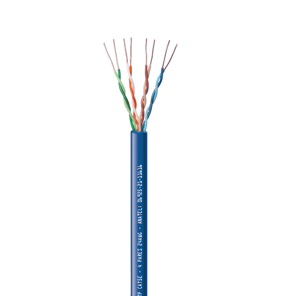 Caixa de Cabo de Rede Landutti UPT Cat5E 100% Cobre, 305 Metros, Condutti, Azul