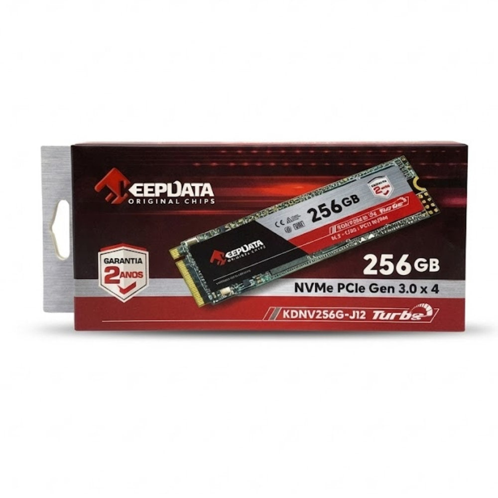 SSD KeepData 256GB M.2 NVMe PCIe 3.0 x4 2280, Leitura até 2400MB/s, Gravação até 1700MB/s – KDNV256G-J12