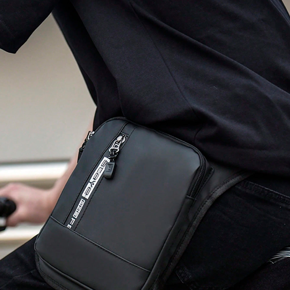Pochete de Perna Com 3 Bolsos, Impermeável Com Ajuste de Tamanho, Bolsa de Viagem - Preto