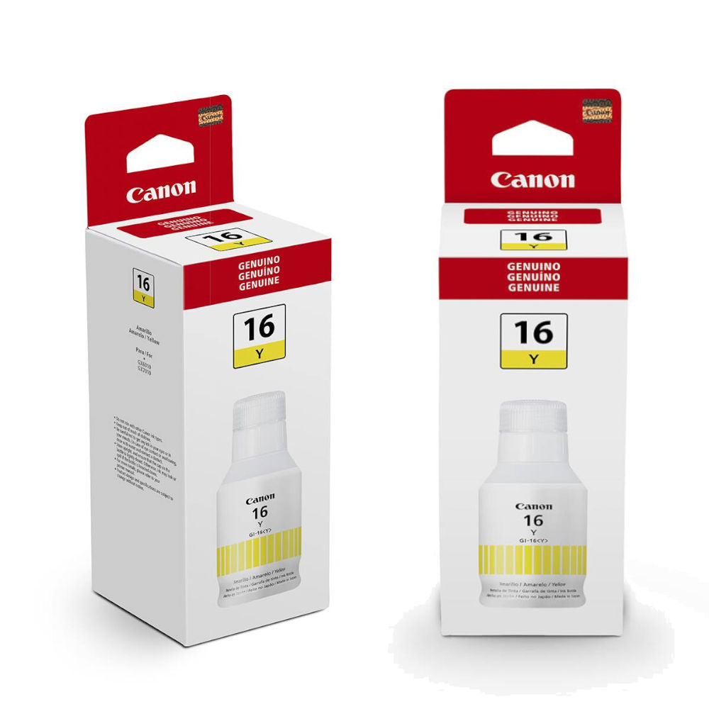 Refil de Tinta Canon GI-16 Amarelo 135ml Original, Compatível GX5010, GX6010 e GX7010
