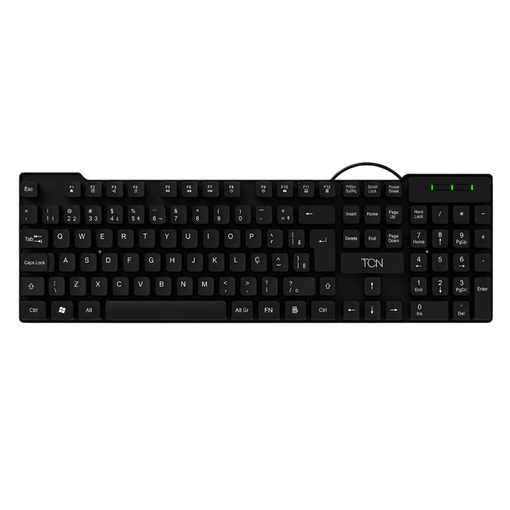 Teclado USB Slim, Plug and Play TCN, ABNT2, 107 Teclas