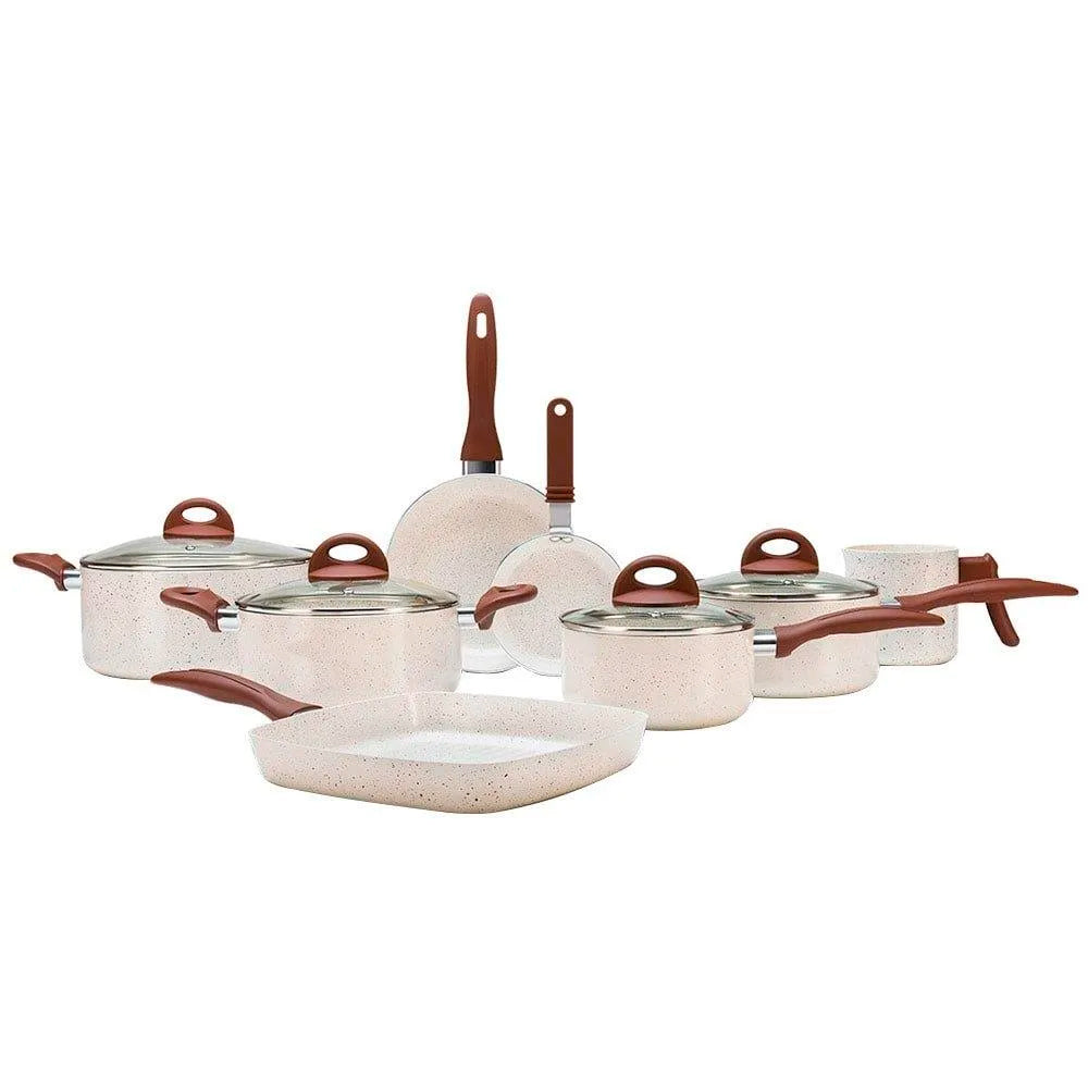 Conjunto de Panelas Brinox, Ceramic Life Smart Plus, Vanilla Com 8 Peças