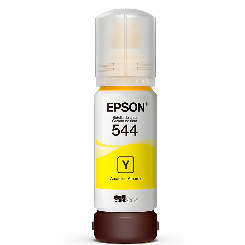 Kit Refil de Tinta 4 Cores Epson 544 - Preto, Amarelo, Ciano e Magenta, Para L1110/L1210/L3110/L3150 (Caixa Com 4 Cores)