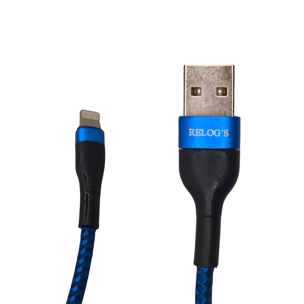 Cabo De Dados e Carregamento Turbo Para iPhone, USB Para Lightning Compatível, 1 Metro, Azul - Relog's