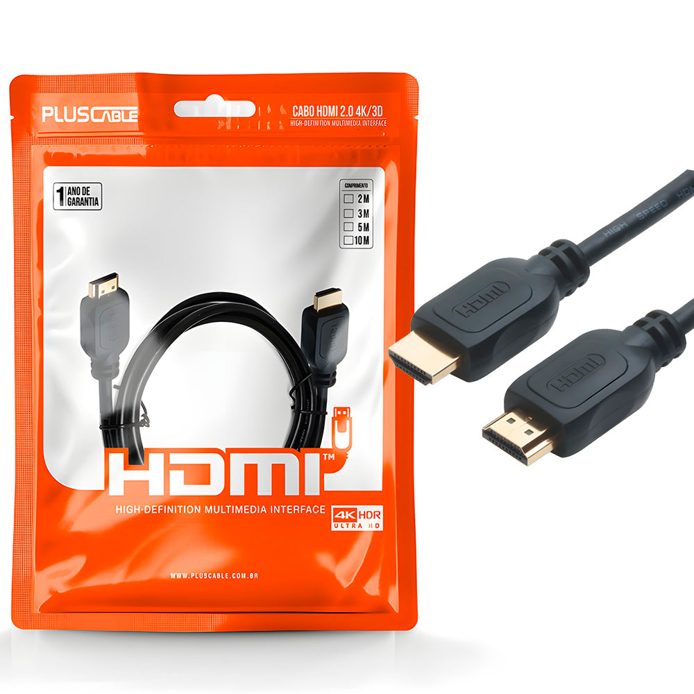 Cabo HDMI V2.0 Basic 2 Metros PC-HDMI20 - PlusCable