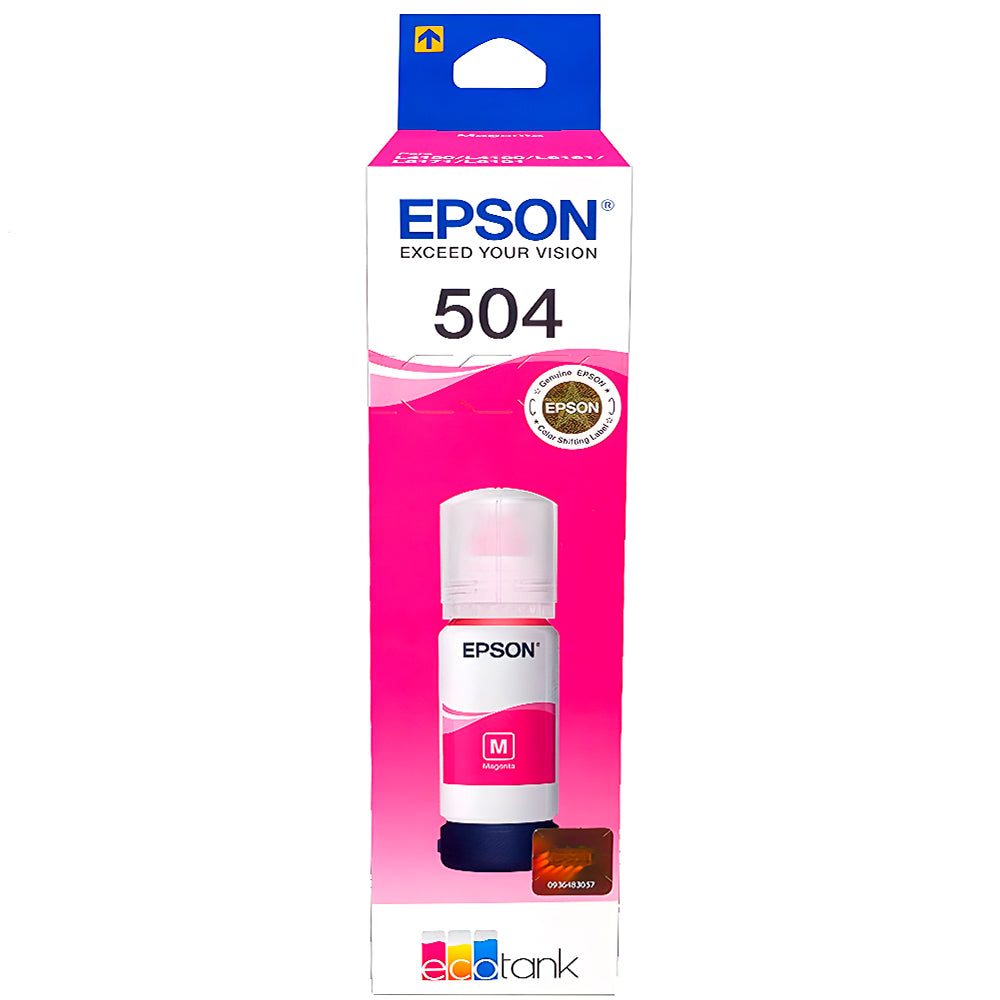 Refil de Tinta Epson Vermelho 504 Original T504 Para Ecotank L4150 / L4160 / L4260 / L6171 / L6161 / L6191
