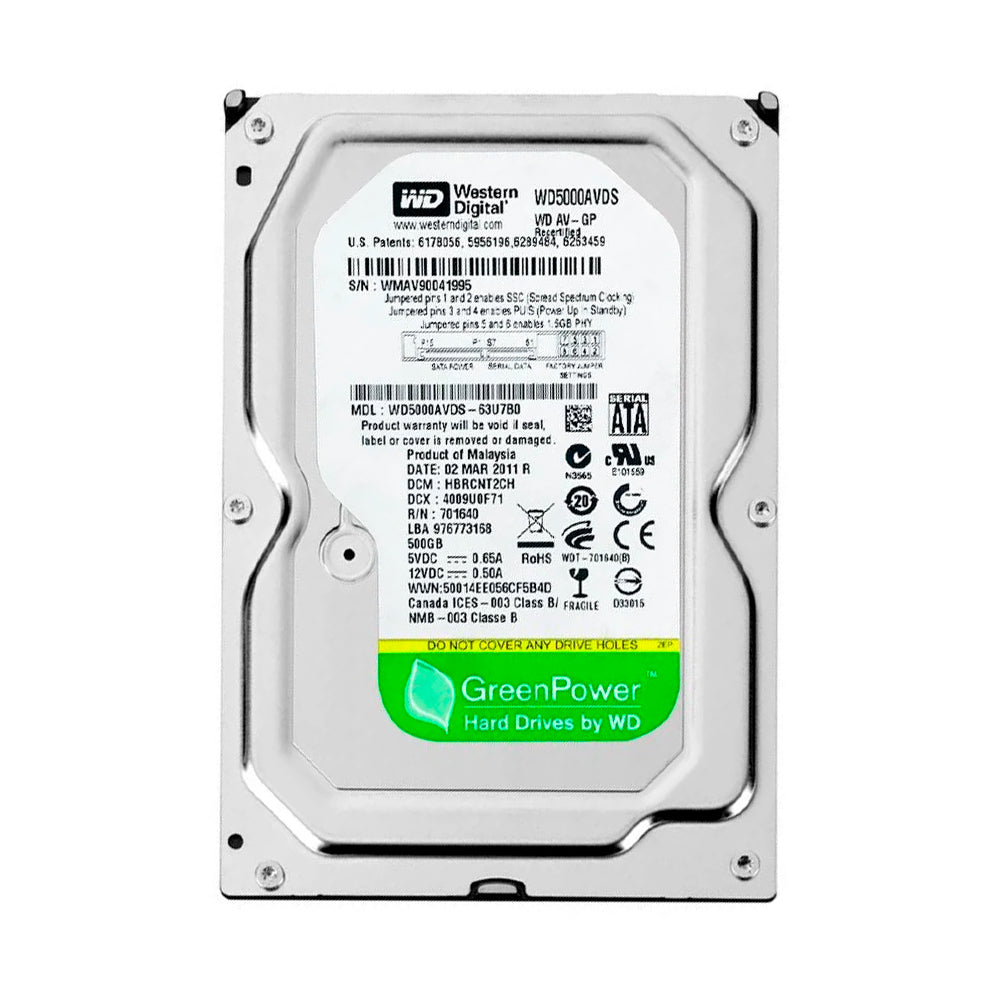 HD Western Digital WD5000AVCS-632DY1 500GB, SATA II 3Gb/s, 5400RPM, 16MB Cache, 3.5"