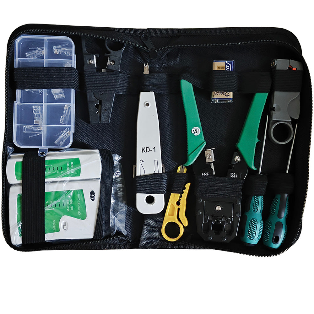 Kit de Ferramentas 11x1, Para Reparo De Rede, Profissional, Com Bolsa