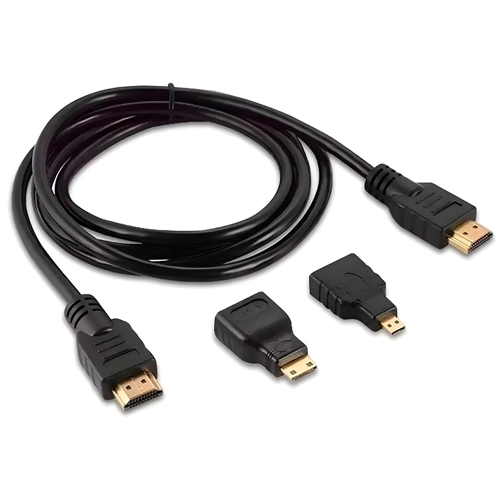 Kit Cabo HDMI 3 Em 1 HDTV Com Adaptadores Mini e Micro, IT-Blue - LE 6623