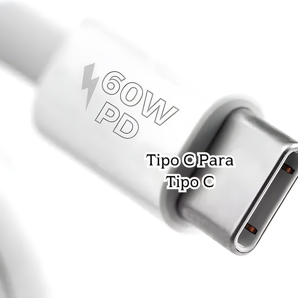 Cabo USB-C Para USB-C, Carga e Dados, 1 Metro de Comprimento, 60W, 9V, 3A, A'Gold, CB-51