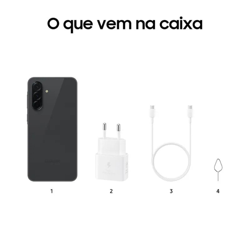 Smartphone Samsung Galaxy A36 5G 256GB 8GB RAM, Câmera Tripla 50+8+5MP, Tela 6,7" Super AMOLED IP67, Recursos IA, Preto
