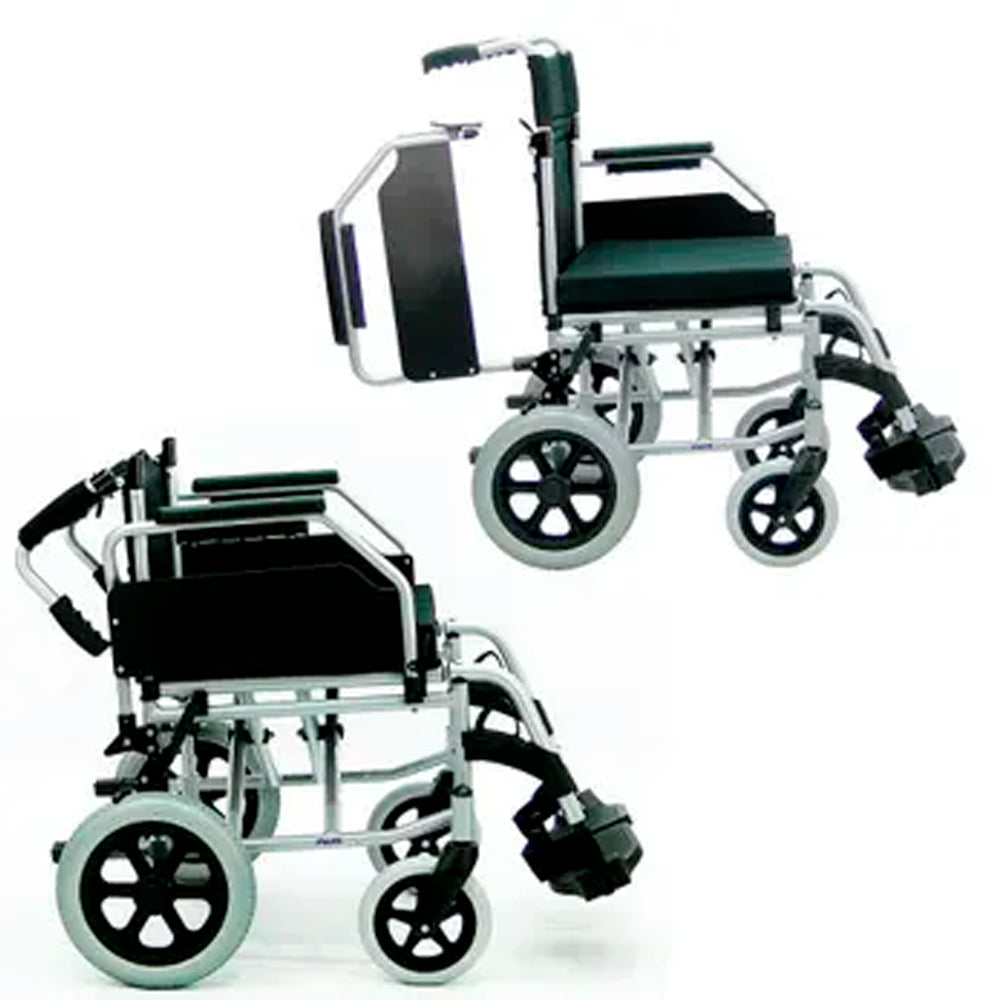 Cadeira De Rodas Manual Dobrável em Aluminio Com Encosto Rebatível, Barcelona Praxis Tamanho 40 Cor Preto Prata