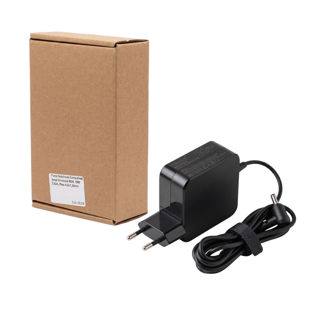 Fonte Carregador Knup KP-AS65A para Notebook Asus Vivobook e Zenbook 65W 19V 3,42A Pino 4,0x1,35mm