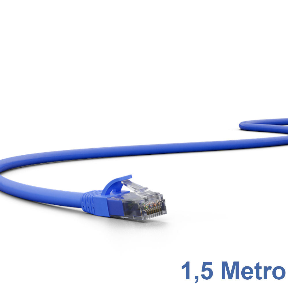 Cabo de Rede Patch Cord CAT.6 Intelbras IMPACT GIGA UTP 4P Azul 1,5 Metro, 100% Cobre, Intelbras