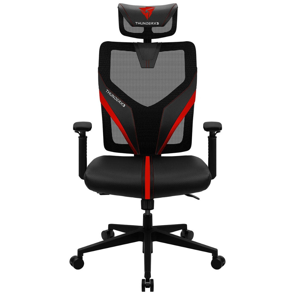 Cadeira Gamer ThunderX3 YAMA1 Ergonômica, Mesh Reclinável 90-135°, AIR Tech, Ajustável, Preta/Vermelha