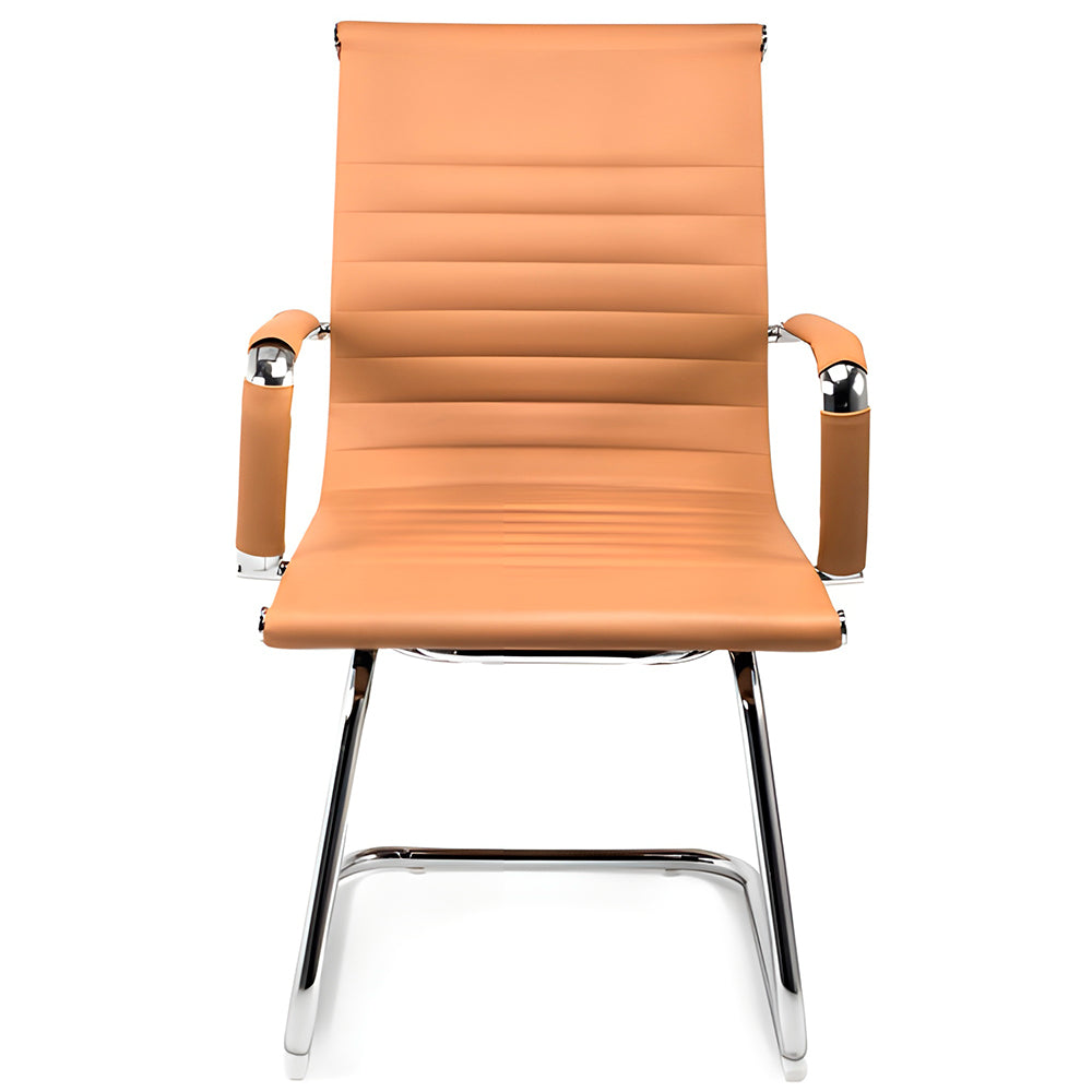 Cadeira de Escritório Moob Boston Executiva Com Base Fixa Esteirinha, Cor Caramelo