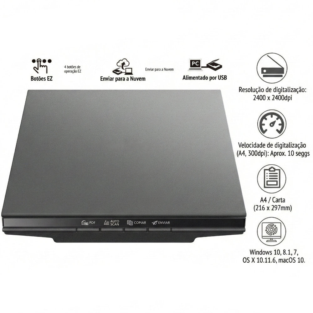 Scanner de Mesa Canon CanoScan LiDE 300 Colorido 2400dpi USB A4 Fotos Documentos