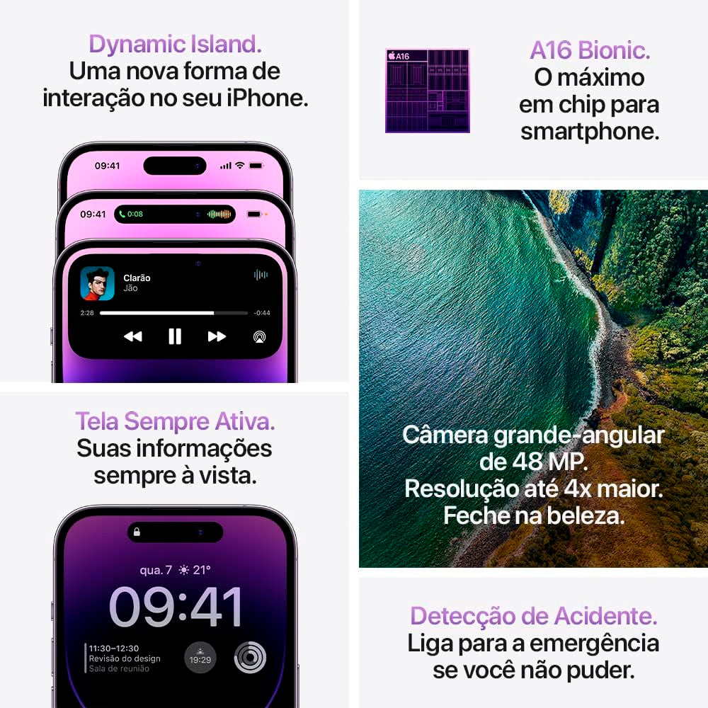iPhone 14 Pro Max (256 GB) Apple Roxo Profundo, Semi Novo