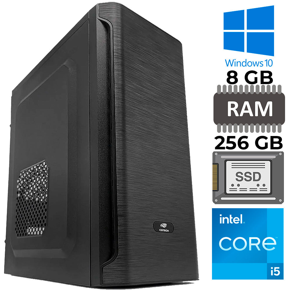 Computador Core i5-2400S, 8GB, SSD 256GB, GT-H61 Slot M2, Rede Gigabit, Monitor 20