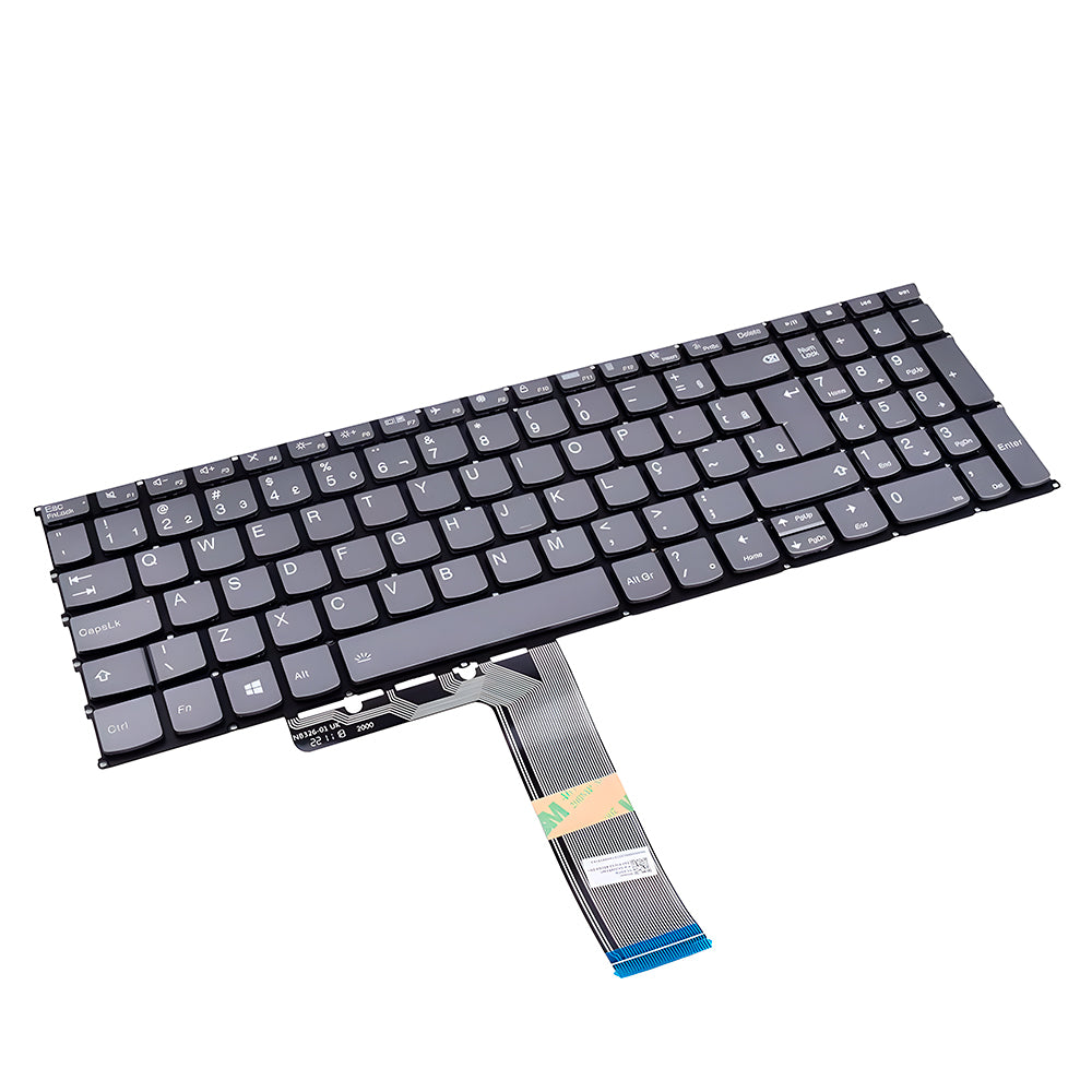 Teclado Para Notebook Compatível Com Lenovo Ideapad 3-15itl6 Cinza, BR-ABNT2 - Sem Moldura