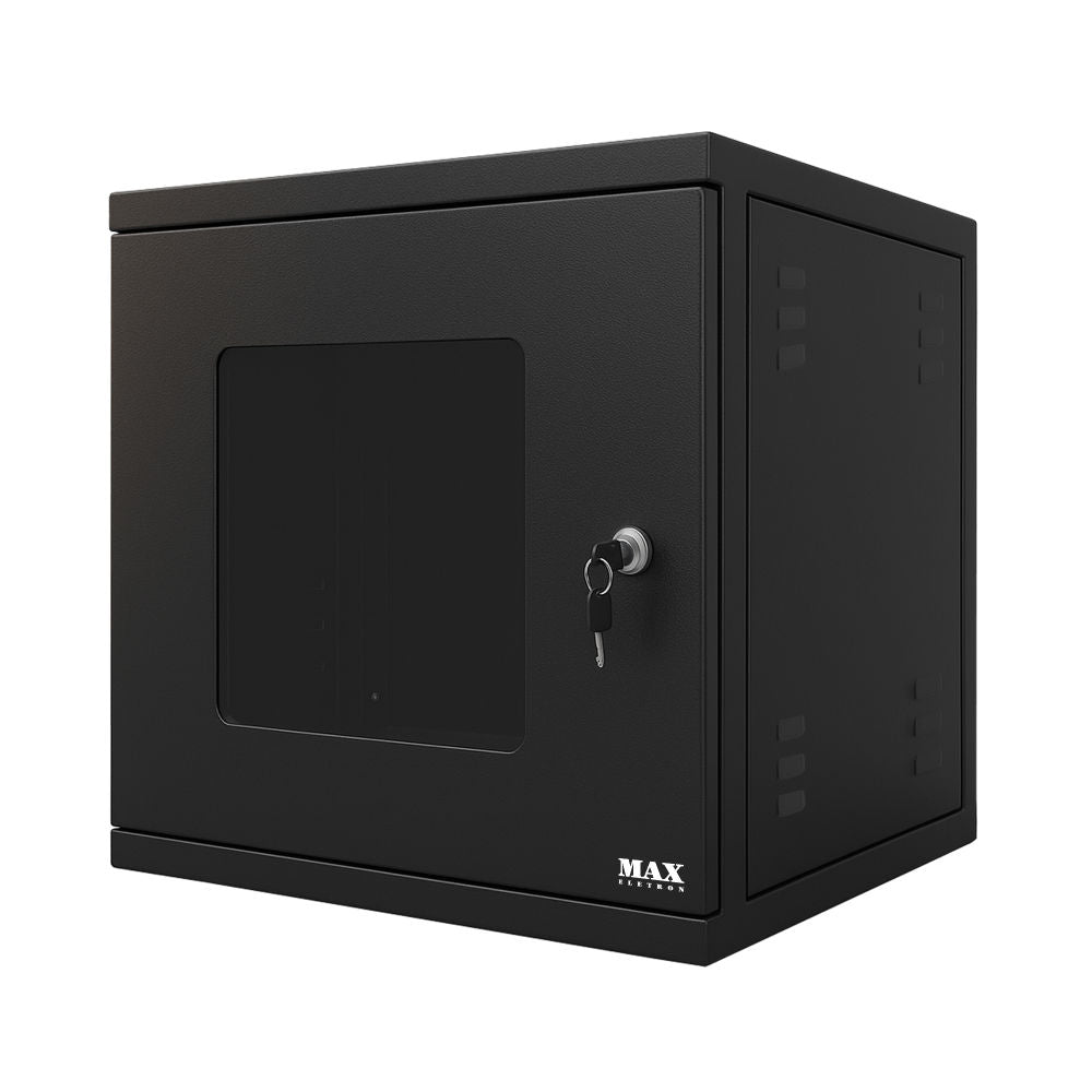 Rack Para Servidor Padrão 19" 10U x 470mm, com Visor de Acrílico, Solda Parede - Max Eletron