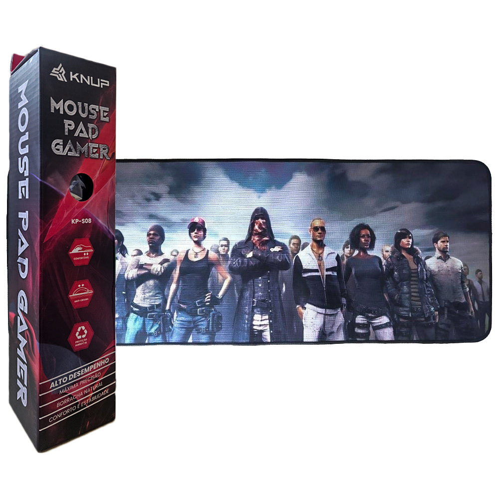 Mouse Pad Gamer Grande KNUP, 800x300mm, Superficíe Antiderrapante e Bordas Costuradas - KP-S08